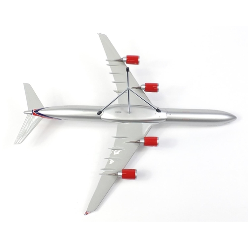 1238 - Air Bus A340-600 Virgin Atlantic model aeroplane, given to the vendor as a retirement gift, 74cm in ... 