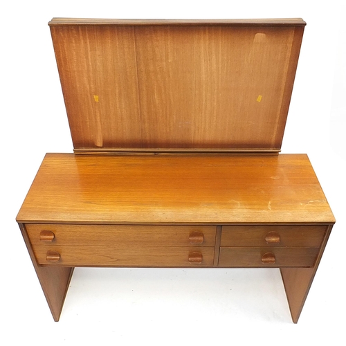 643 - John & Sylvia Reid for Stag Furniture, vintage teak dressing table with four drawers, 127cm H x 118c... 