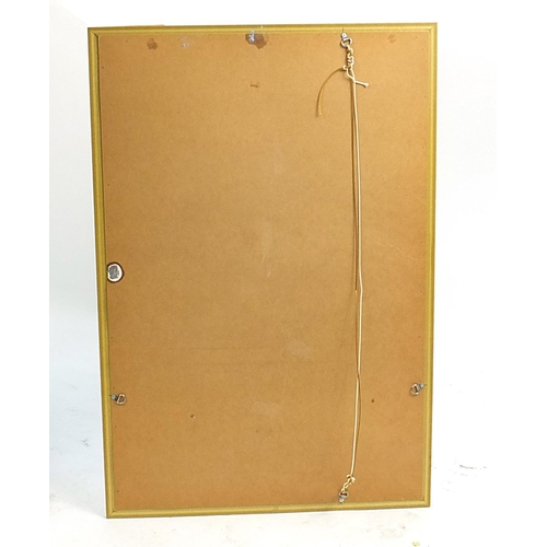 687 - Rectangular gilt framed wall mirror with bevelled glass, 96cm x 64cm