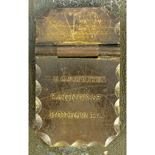 690 - C H Griffiths & Sons cast iron safe with key, 61cm H x 45cm W x 45cm D