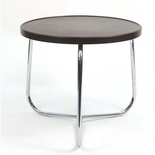 685 - Vintage Bakelite coffee table with chrome base, 53cm high x 60cm in diameter