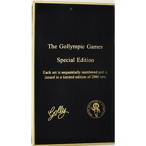 1719 - The Olympic games Golden Shred enamel badges with folder