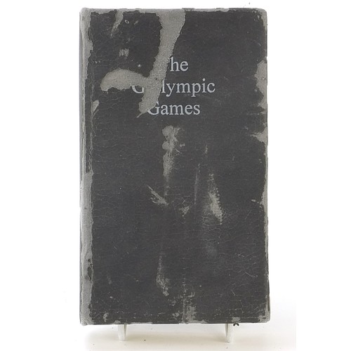 1719 - The Olympic games Golden Shred enamel badges with folder