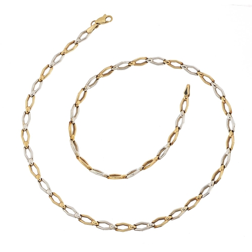 914 - 9ct two tone gold necklace, 42cm in length, 6.0g