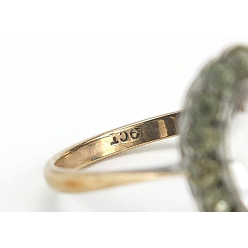 1019 - 9ct gold paste ring, size J, 2.4g