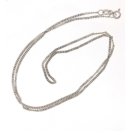 944 - 9ct white gold necklace, 46cm in length, 2.5g