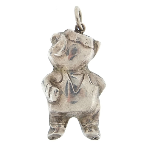 966 - Silver pig charm, 3cm high, 3.1g