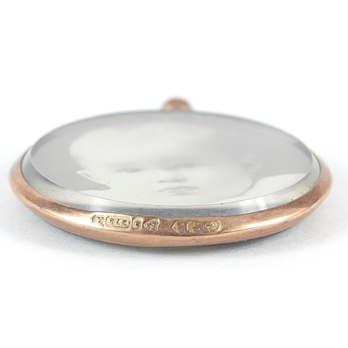 992 - 9ct gold open locket, 3cm in diameter, 5.2g