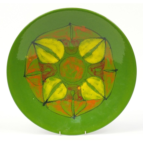 102 - Large Poole Pottery Delphis charger, 41.5cm in diameter