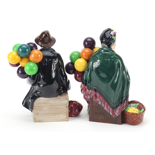 503 - Two Royal Doulton figures, The Balloon Man HN1954 and The Old Balloon Seller HN1315, 18cm high