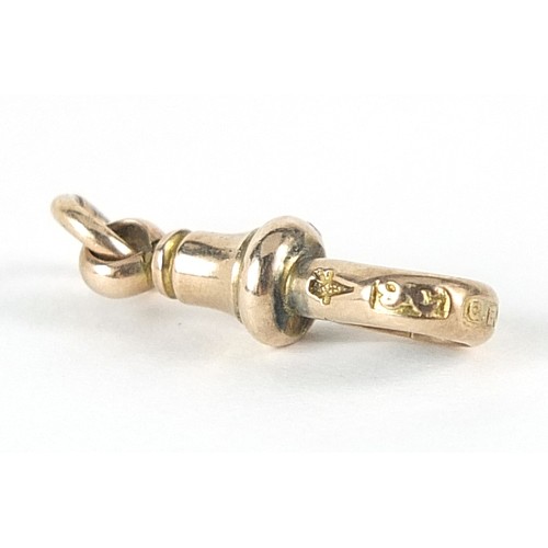 961 - 9ct rose gold swivel jewellery clasp, 2cm in length, 1.2g