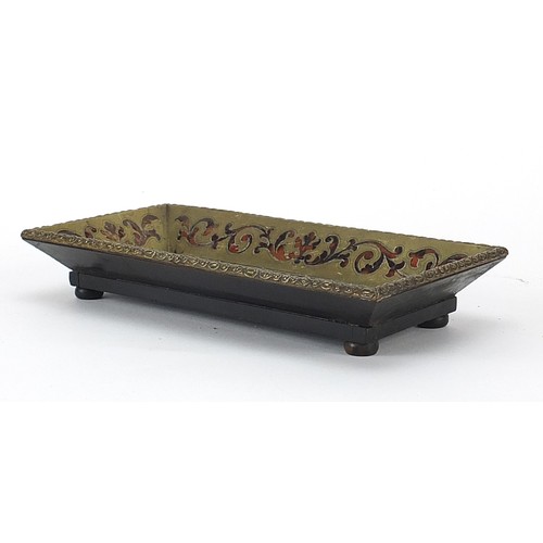 1401 - 19th century French boulle work tray, 20cm wide