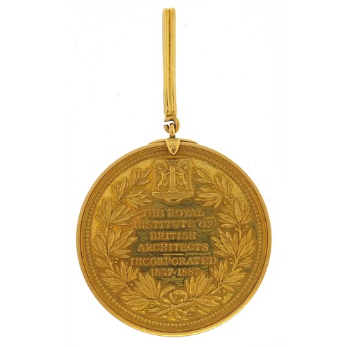 66 - The Royal British Institute of Architects unmarked gold medal presented to Reginald Blomfield who de... 