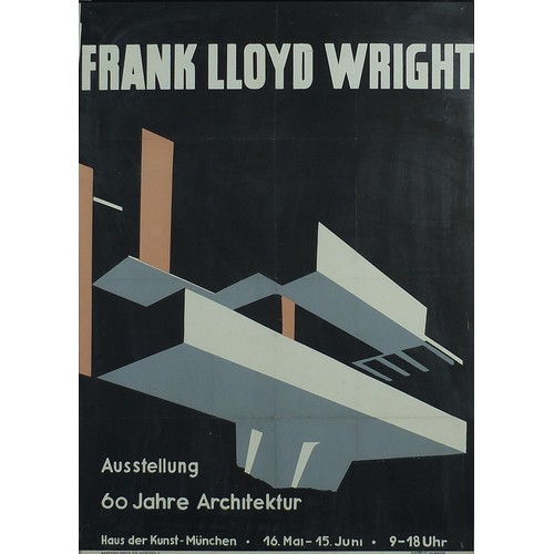 1531 - Frank Lloyd Wright Architect Aus Stellung Exhibition poster printed by Markgraf - Druck, framed and ... 