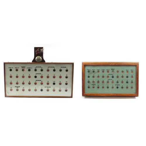 1541 - Two butler's and servants bell pull indicator boxes, the largest 86cm x 52cm