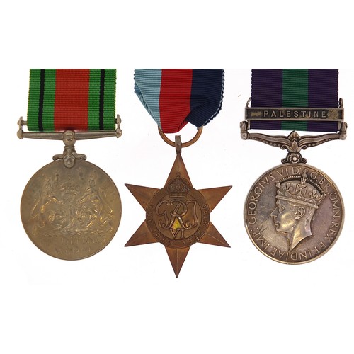 567 - British military World War II four medal group and a whistle, the medal group including a General Se... 