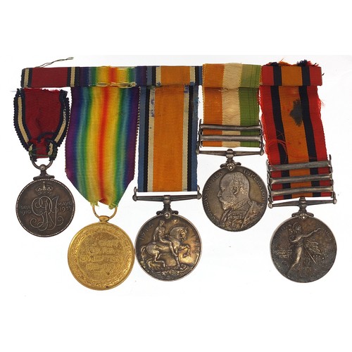 570 - British military Victorian and later five medal group incuding The Queen's medal with Transvaal, Ora... 