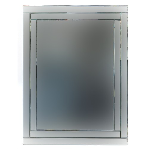 686 - Two contemporary rectangular wall mirrors,  80cm x 60cm and 90cm x 30cm