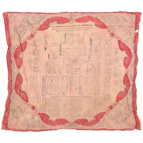 1538 - Military interest French 1884 cotton instruction handkerchief -Mouchoirs d'Instruction Militaire no ... 