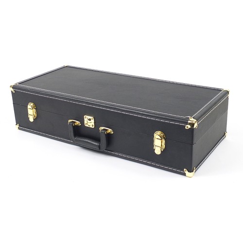 701 - Evette Buffet Crampon brass saxophone, housed in a fitted case, 60cm in length