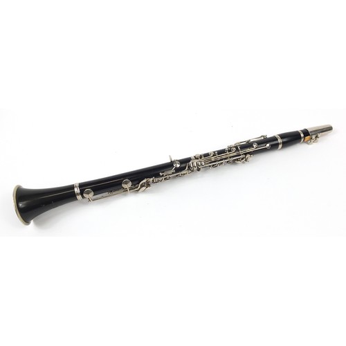 705 - Lafleur four piece ebonised clarinet imported by Boosey & Hawkes London, numbered 11923, housed in a... 