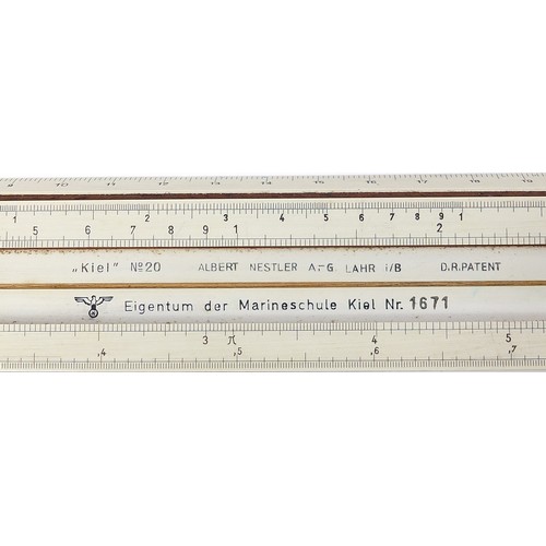 582A - German military interest drawing set and slide rule with case from Eigentum der Marineschule, PROVEN... 