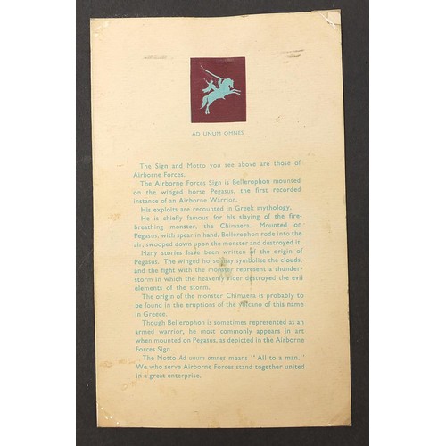 595 - British military interest Parachute Regiment ephemera relating to Ronald George Heath, army number 1... 