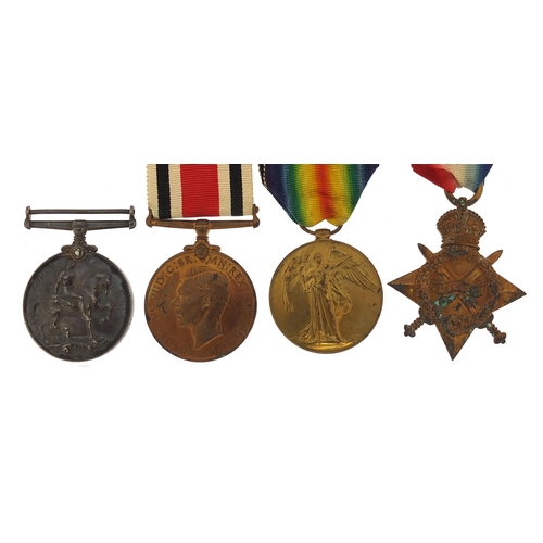 317 - British military World War I four medal group awarded to 2466 CPL.W.COPLAND.HIGH.L.I.