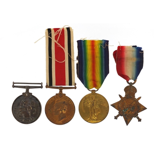 317 - British military World War I four medal group awarded to 2466 CPL.W.COPLAND.HIGH.L.I.