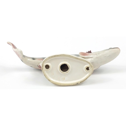 1532 - Jema, lustre glaze pottery fish, 40cm in length