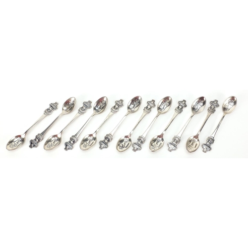 285 - Set of twelve silver Rolex advertising teaspoons, 10.5cm in length, 153.0g