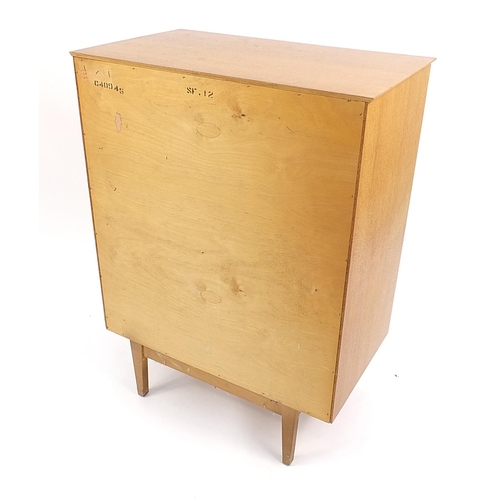 650A - Symbol Furniture, five drawer chest with brass handles, 103cm H x 75.5cm W x 44.5cm D