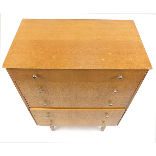 650A - Symbol Furniture, five drawer chest with brass handles, 103cm H x 75.5cm W x 44.5cm D