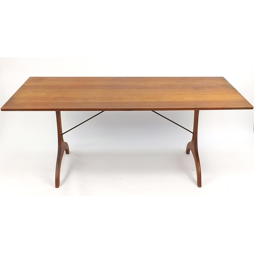 648A - Rectangular pine dining table, 73.5cm H x 180cm W x 81cm D