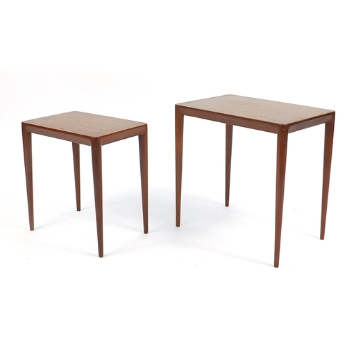 688A - Nest of two rosewood occasional tables, the largest 47cm H x 47cm W x 31cm D