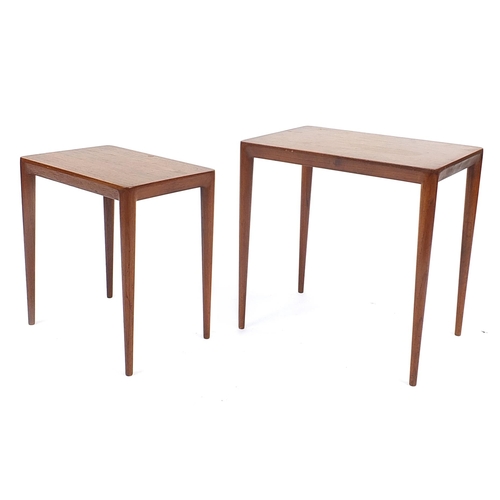 688A - Nest of two rosewood occasional tables, the largest 47cm H x 47cm W x 31cm D