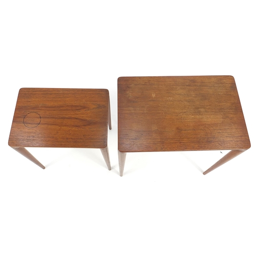 688A - Nest of two rosewood occasional tables, the largest 47cm H x 47cm W x 31cm D