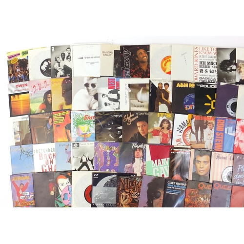 495 - Collection of 45rpm records including Bananarama, Rod Stewart, Whitney Houston, Adam & The Ants and ... 