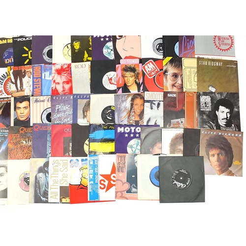 495 - Collection of 45rpm records including Bananarama, Rod Stewart, Whitney Houston, Adam & The Ants and ... 