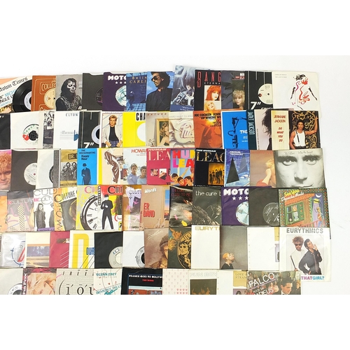 496 - Collection of 45rpm records including Roxanne, The Electric Light Orchestra, Depeche Mode and Cultur... 