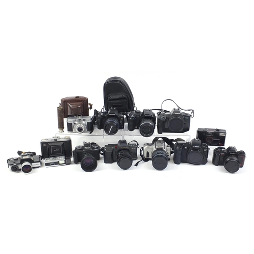 1545 - Vintage and later cameras including Fujifilm, Canon and Konica