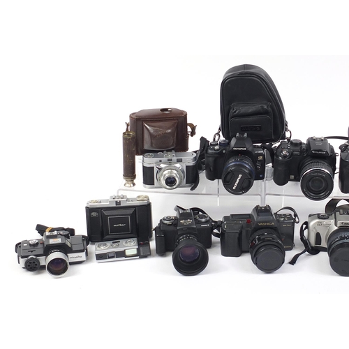 1545 - Vintage and later cameras including Fujifilm, Canon and Konica