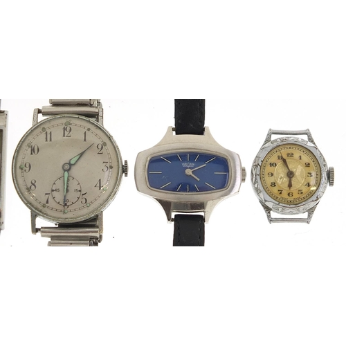 1540 - Six wristwatches, three Art Deco, including a vintage Rone