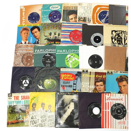 488 - 45rpm records including The Beatles, Twangy, Witch Doctor, The Jam, Cliff Richard, Gene Vincent, Elv... 