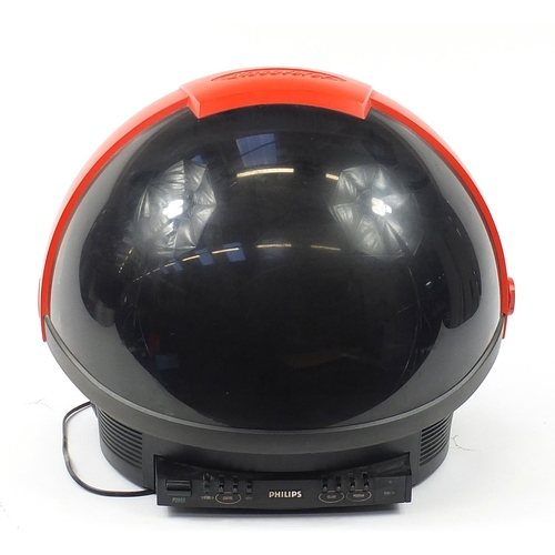 1420 - Retro Philips Discoverer space helmet TV, 42cm high x 50cm wide