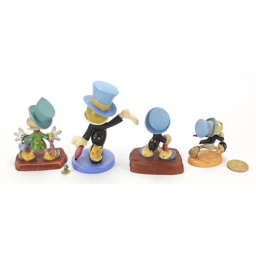 374 - Five Walt Disney Classics Collection Jiminy Cricket figures with boxes and certificates, the largest... 