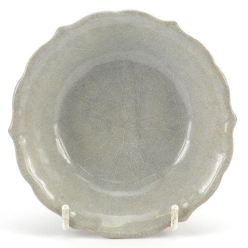 289 - Chinese porcelain dish having a grey glaze, 12cm in diameter