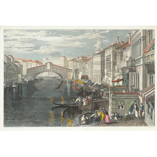 1526 - After Joseph Mallord William Turner - Rialto Bridge and View of Florence, pair of 19th century engra... 