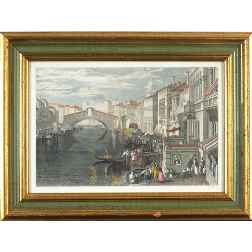 1526 - After Joseph Mallord William Turner - Rialto Bridge and View of Florence, pair of 19th century engra... 