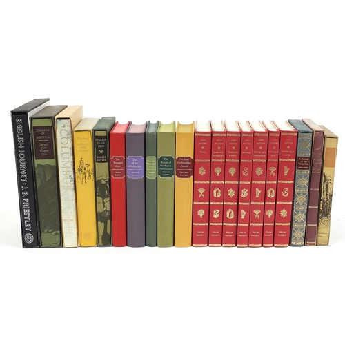 1820 - Folio Society hardback books, some with slip cases including Emma by Jane Austen, Far From the Maddi... 